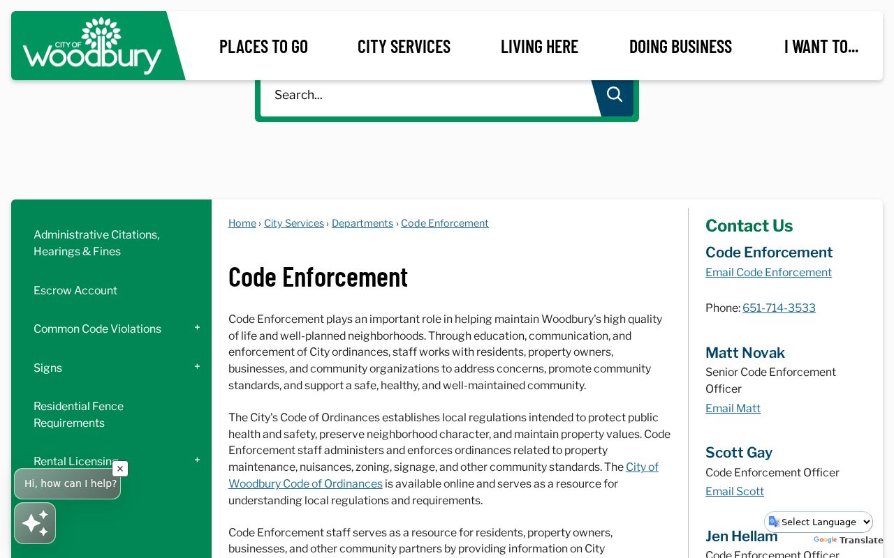 Woodbury neighbors code-enforcement public records route