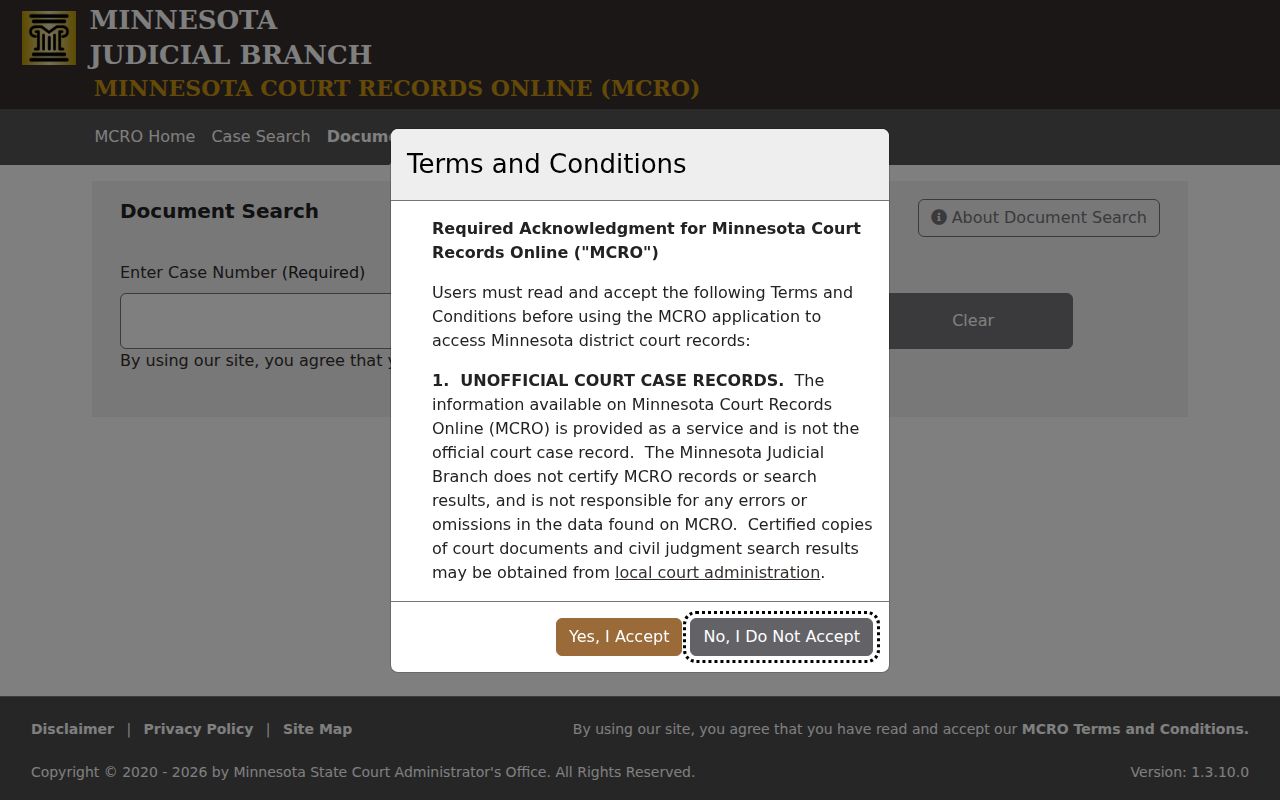 Woodbury resident lookup MCRO document search
