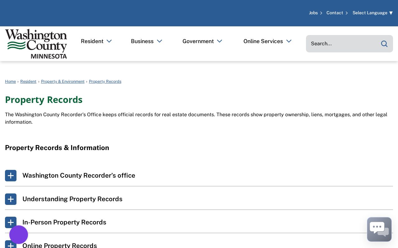 Woodbury street directory Washington County Property Records office page