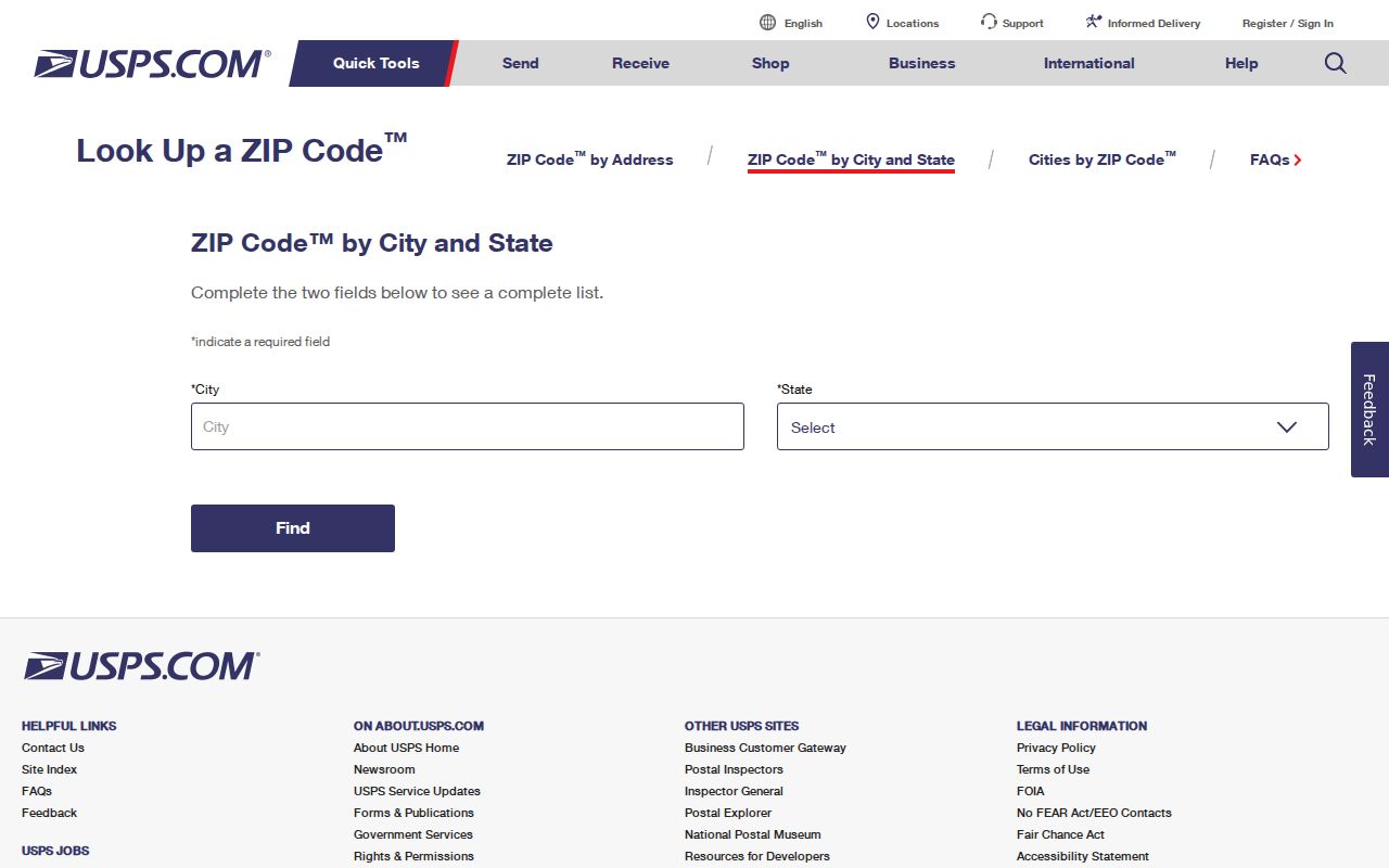 Woodbury ZIP postal lookup form